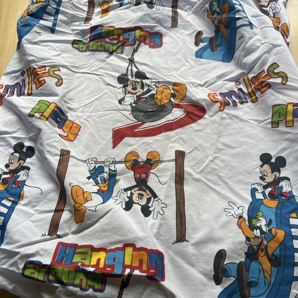 Vintage Disney Mickey Mouse Clubhouse Twin Flat Sheet Kids Bedding Jay Franco